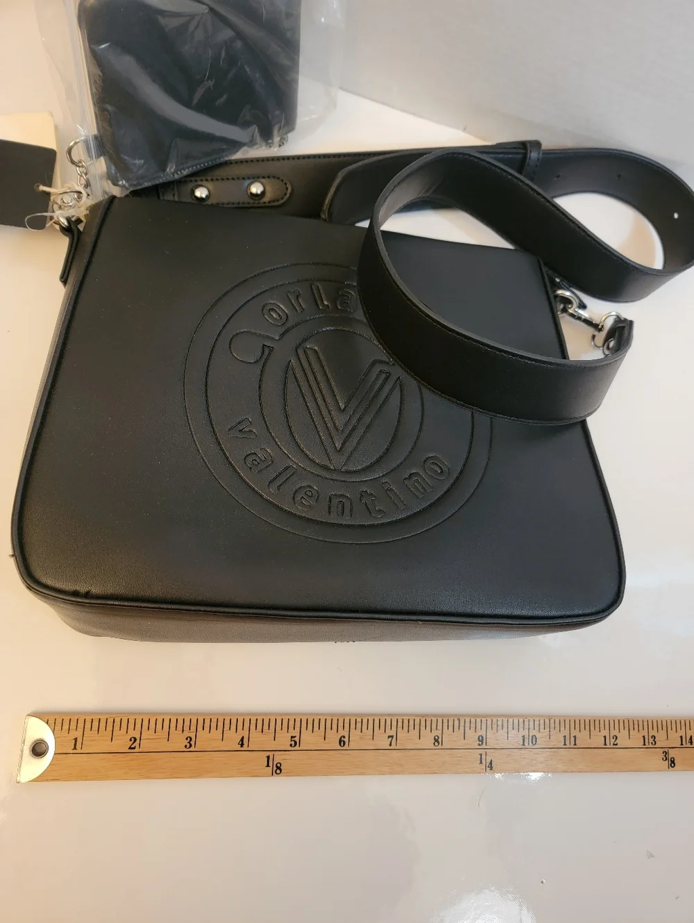 Nwt Valentino Orlandi Vegan Leather Black Crossbody Bag + Wallet - Picture 4 of 16